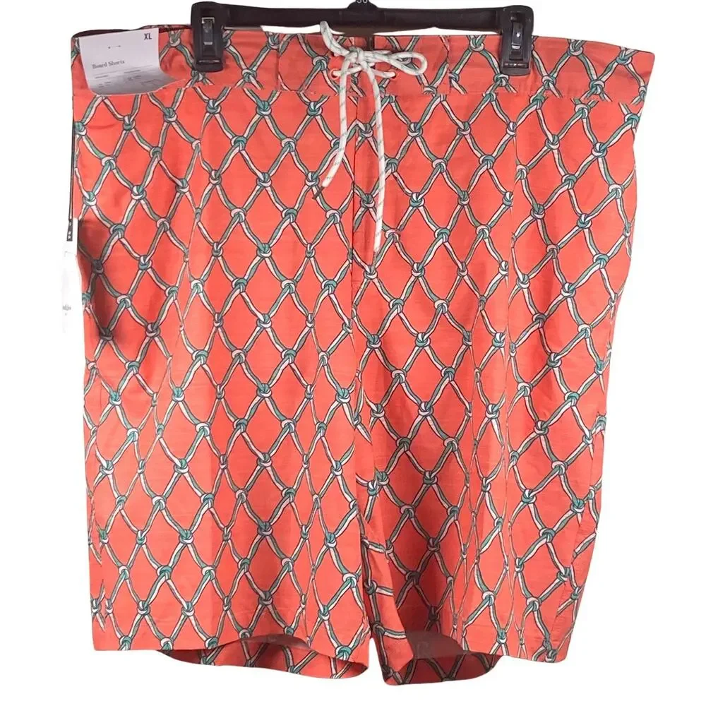Goodfellow & Co Board Shorts Mens XL Swim Trunks Shorts Coral Orange Drawstring